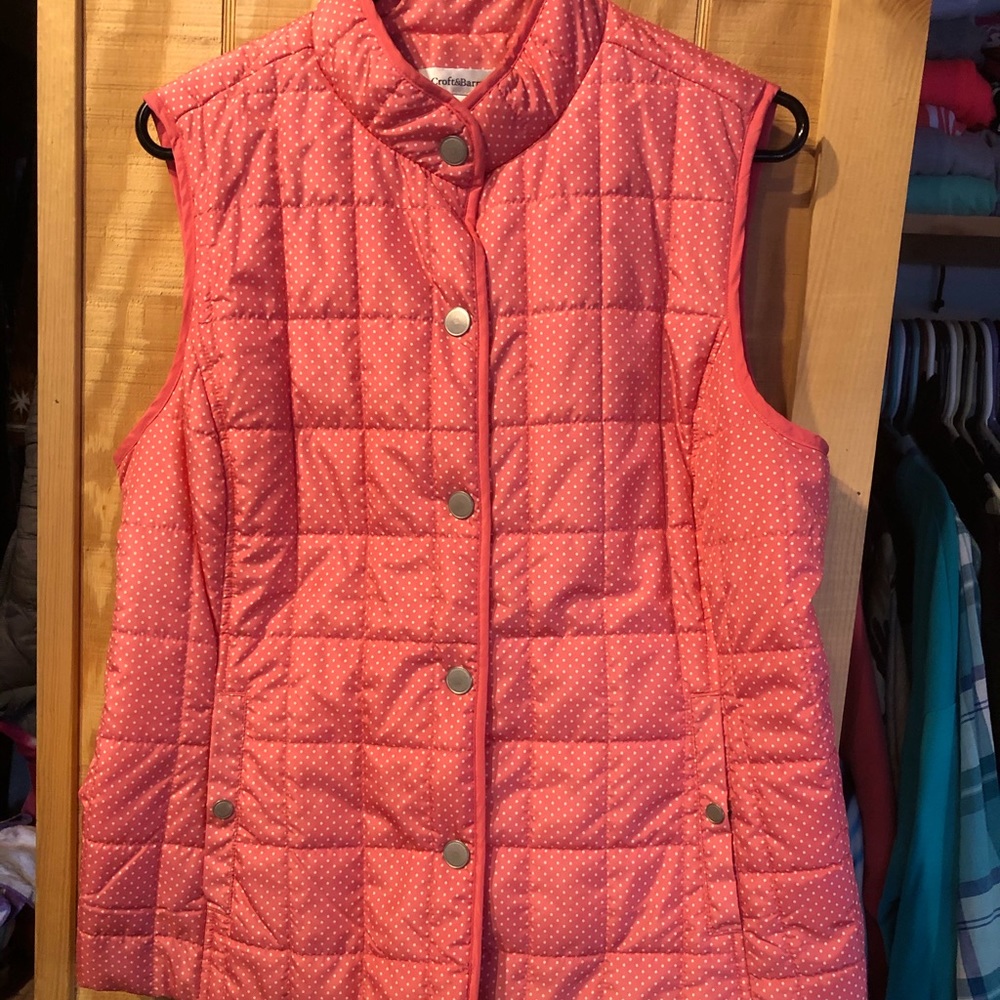 Croft & Barrow - Peach w/white polka dots Vest